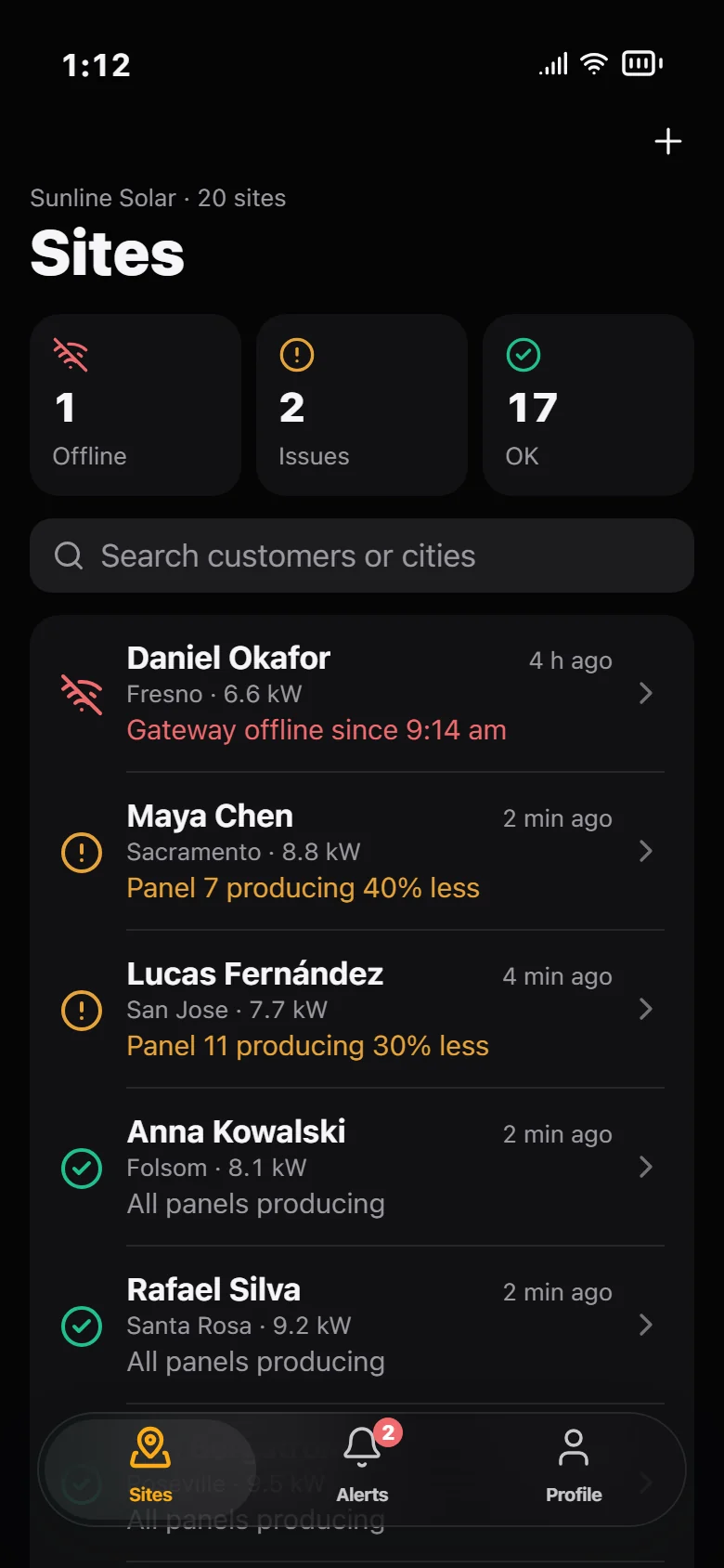 Installer sites in the dark theme