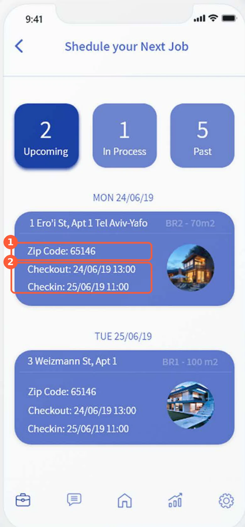 Our 2019 cleaner job list leading with the zip code, marked