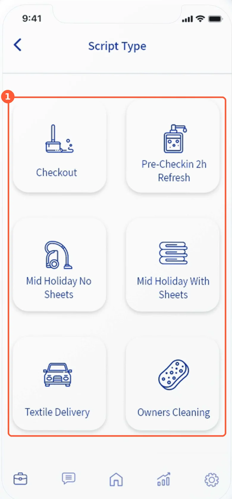 Our 2019 service picker with internal names such as Mid Holiday No Sheets, marked
