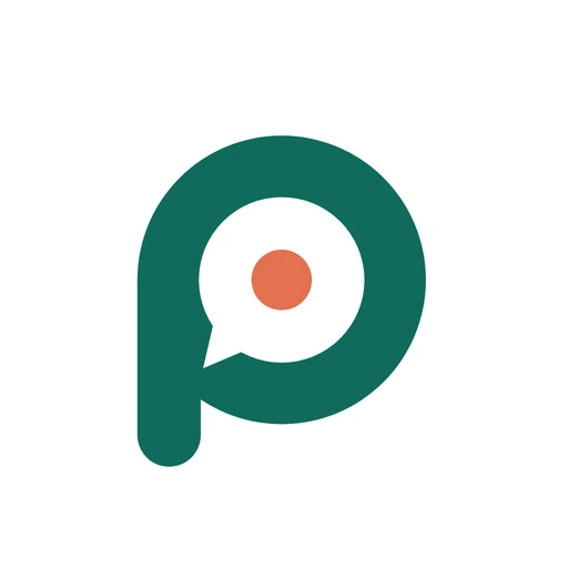 Parlo app icon: the green mark on white